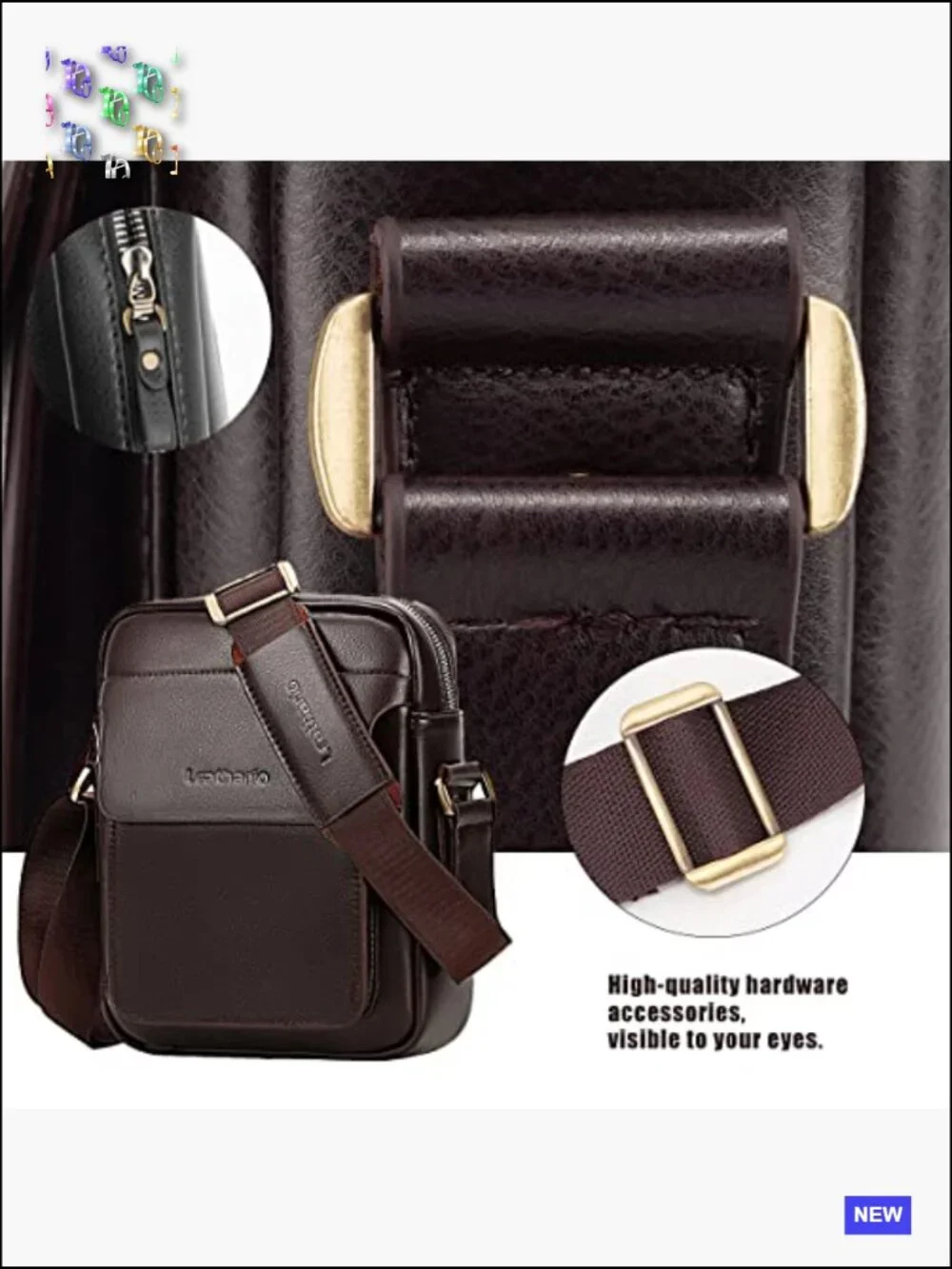 Vegan Leather Messenger Crossbody Bag Laptop Work Travel Sling Satchel Purse